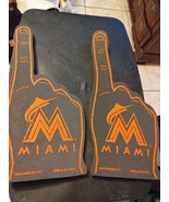 MLB Miami Marlins Foam Fingers Rare Orange Outline - £14.71 GBP
