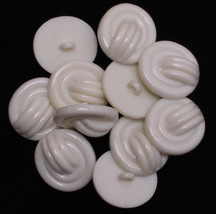 24 Count Buttons -  1.125&quot; Off-White Plastic Raised Design Shank Buttons M420.11 - £2.36 GBP