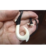 (IBH-06) MAORI style FISH HOOK white aceh bovine bone PENDANT Jewelry Ne... - €23,26 EUR