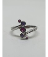 Sterling Silver 925 Amethyst And Pink Stone Ring Size 9 - £15.97 GBP