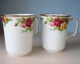 Royal Albert Old Country Roses Bristol Beaker Mug Pair (2) Floral 8.5 oz... - $58.91