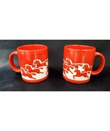 Vintage Waechtersbach Christmas Red Running Horses Germany Coffee Cup Mug - £29.39 GBP