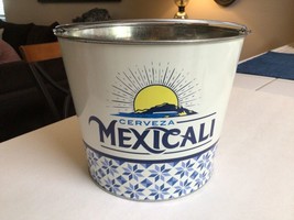 NEW Mexicali Cerveza Galvanized Metal Beer Ice Bucket 5 Quart 7&quot; w/ Handle ~771A - £26.47 GBP