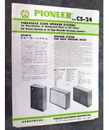 Pioneer CS-24 Bookshelf Speakers information Sheet - £1.20 GBP