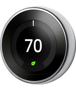 Google - Nest Learning Smart Wifi Thermostat - Polished Steel - £314.08 GBP