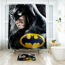 Batman 05 Shower Curtain Bath Mat Bathroom Waterproof Decorative - £18.11 GBP+