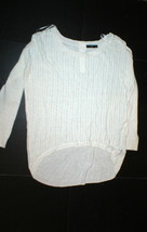 Womens New Womens Open Knit Sweater Dunnes 14 White Linen Viscose St Bernard - $49.50