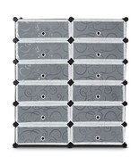 12-Cube DIY Portable Plastic Shoe Rack with Transparent Doors-Black - Co... - $2,346.52 MXN