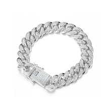 Bracelet Women Men Diamond Cuban Bracelet Hip Hop Inlaid Rhinestone Link Chain(S - £8.48 GBP