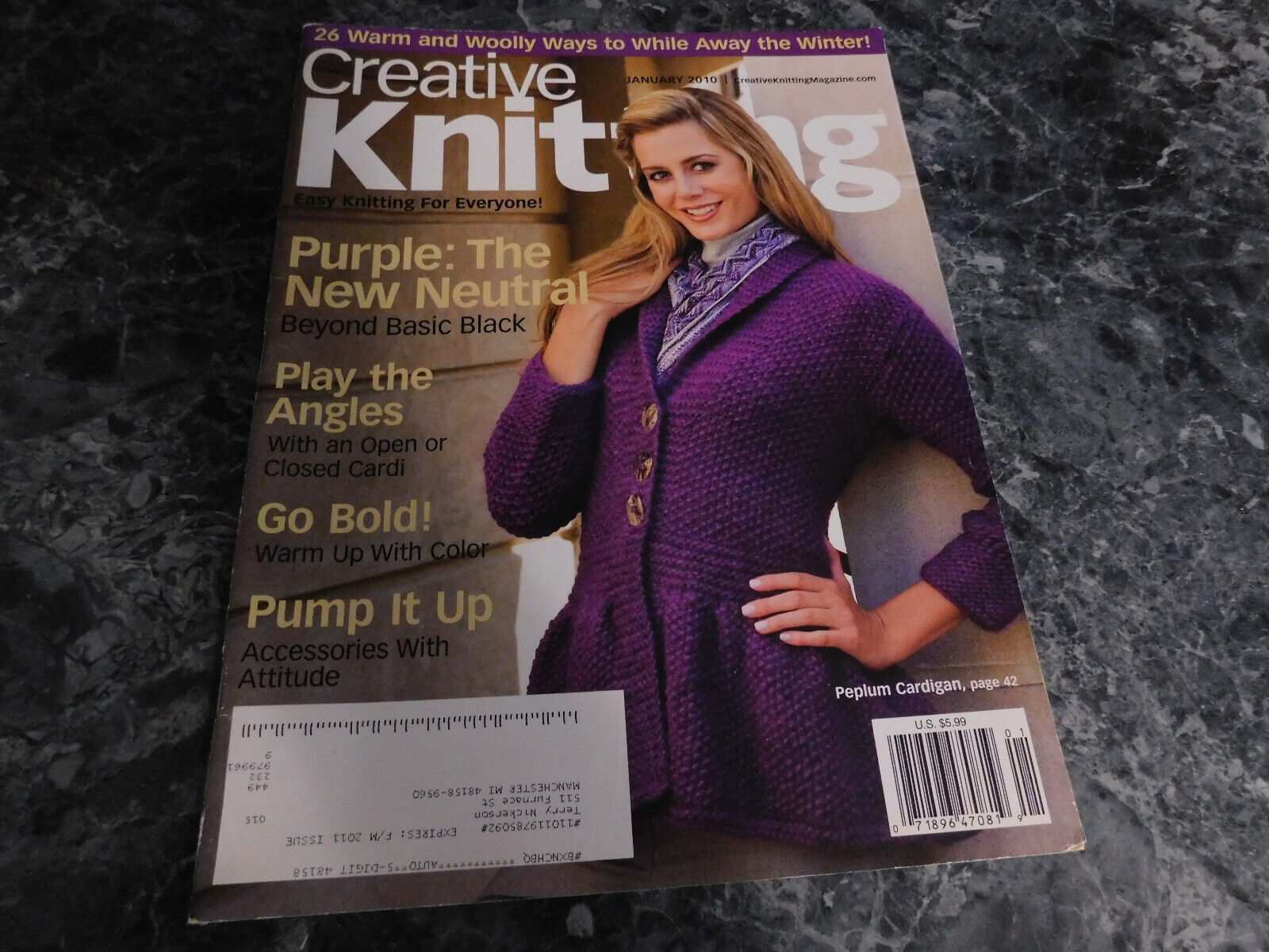 Creative Knitting Magazine January 2010 Cabled Leaves - $2.99