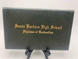 Vintage 1957 Santa Barbara High School Diploma and Cover - $14.50