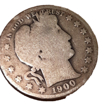 ½ Half Dollar Barber 90% Silver U.S Coin 1900 P Philadelphia Mint 50C KM... - $37.52