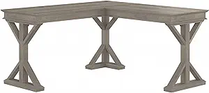 Bush Furniture Homestead Farmhouse L Shaped Desk, 60W, Driftwood Gray - $781.99