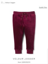 Janie and Jack Velour Burgundy Sport Joggers Sweatpants - £26.97 GBP