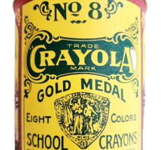 1982 Crayola No. 8 Crayons Tin 1903 VTG Replica Gold Medal Binney &amp; Smit... - €21,48 EUR