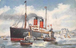 The Cunard Ocean Liner Ship Queenstown Harbour Cobh Ireland 1910c Tuck postcard - £5.93 GBP