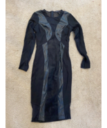 BCBG Max Azria Womens Morris Long Sleeve Faux Sheer Sheath Dress Black S... - £25.33 GBP
