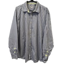 Jeremy Argyle NYC Mens Shirt XXL Blue White Cotton Checks Button Down Ca... - $11.69