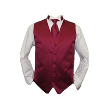 Mens Q Brand Formal Vest Tie Hankie after Six 10 Assorted Satin Burgundy... - $39.99