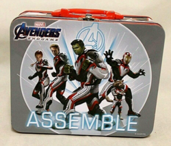 MARVEL LUNCH BOX AVENGERS ENDGAME ASSEMBLE METAL EMBOSSED CHARACTERS-VER... - $9.24