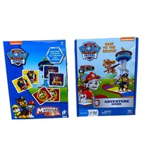 Paw Patrol Game Bundle Memory Match &amp; Adventure Board Game Ryder Chase Ages 3+ - £11.09 GBP