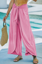 Bonbon Knotted Drop Waist Split Leg Relaxed Pants - $364.33 MXN