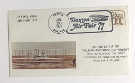 In the Spirit of Wilbur and Orville Wright Dayton Air Fare Mail Cover 1977 - £7.92 GBP