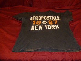 Authentic Aeropostale 1987 New York Short Sleeve Crewneck Black T Shirt Xs - £10.32 GBP