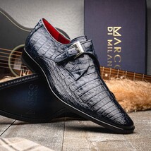 Genuine caiman crocodile Shoes Rovigo Navy image 6