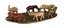 Scratch &amp; Dent Hand Carved Wooden African Wild Animal Decorative Bowl - £55.21 GBP