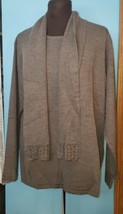 Sag Harbor Womens Sz 1X Sweater &amp; Scarf Dark Gray 2 Pcs Long Sleeves Cro... - $22.95
