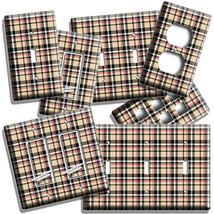 Tartan Red Beige Black Plaid Blanket Pattern Lightswitch Outlet Wall Plate Decor - $16.73+