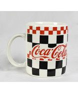 Coke Gibson Coca Cola Coffee Mug Cup Vintage Red Black Checkered Board  - £20.87 GBP