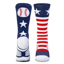 ChalkTalkSPORTS Baseball Adult Woven Mid-Calf Woven Socks | USA | Red &amp; ... - $22.99