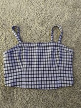 Hollister Advanced Stretch Womens Cropped Top Adj Straps Plaid Size Large - £10.70 GBP