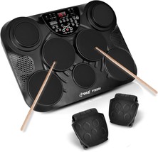 Pyle Portable Drums, Tabletop Drum Set, 7 Pad Digital Drum Kit, Touch, P... - £180.89 GBP