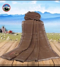 Genuine 100% Nature Luxury Tibet Yak Wool Camel Velvet grid blanket - $248.00