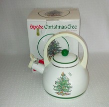 Spode Christmas Tree Porcelain Enamel On Steel 2.2 Qt Whistling Tea Kettle Nib - £23.73 GBP