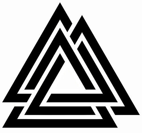 Two (2):  Valknut w/o Runes sticker VINYL DECAL Viking Norse Knot of the Slain
