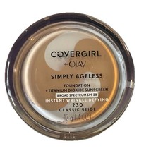 CoverGirl +Olay Simply Ageless 230 Classic Beige Wrinkle Defying Foundation READ - £23.01 GBP