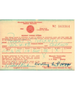 1964 Wisconsin Conservation Commission  Resident Fishing License 1A - £14.85 GBP