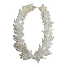 Chunky White Puka Shell Hawaiian Lei 16in Necklace Womens Vintage Jewelry  - £29.75 GBP