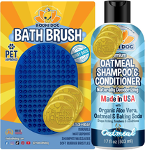 Oatmeal Shampoo &amp; Conditioner For Cats Dogs w Scrubber Pet Bath Soothes Dry Skin - £26.02 GBP