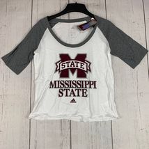Mississippi State Bulldogs NCAA Small Adidas Casual T-Shirt White New Women - $20.92 CAD
