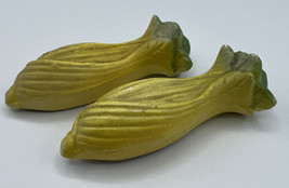 Salt and Pepper Shakers Bok Choy Yellow Small Ceramic Handmade Japan 3&quot; ... - $7.66