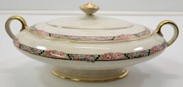 Vintage KT&amp;K China Oval Cover Serving Dish Bowl with Handle and Lid V21248 - $9.89