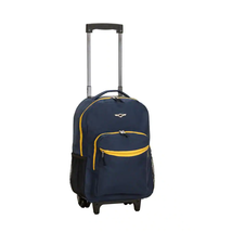 Rolling Backpack Wheels School Travel Wheeled Retractable Carry-on Handl... - £33.00 GBP