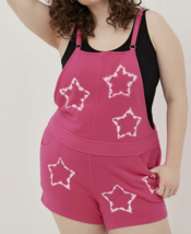 Torrid LoveSick Pink Tie Dye Star Print Shortall Plus Size 2X - $39.99