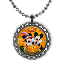 Disney MICKEY &amp; MINNIE Halloween 3D Bottle Cap Necklace | Gift for Kids - £3.70 GBP