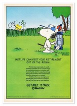 MetLife Peanuts Snoopy &amp; Woodstock Golfing Vintage 1992 Print Magazine Ad - £7.58 GBP